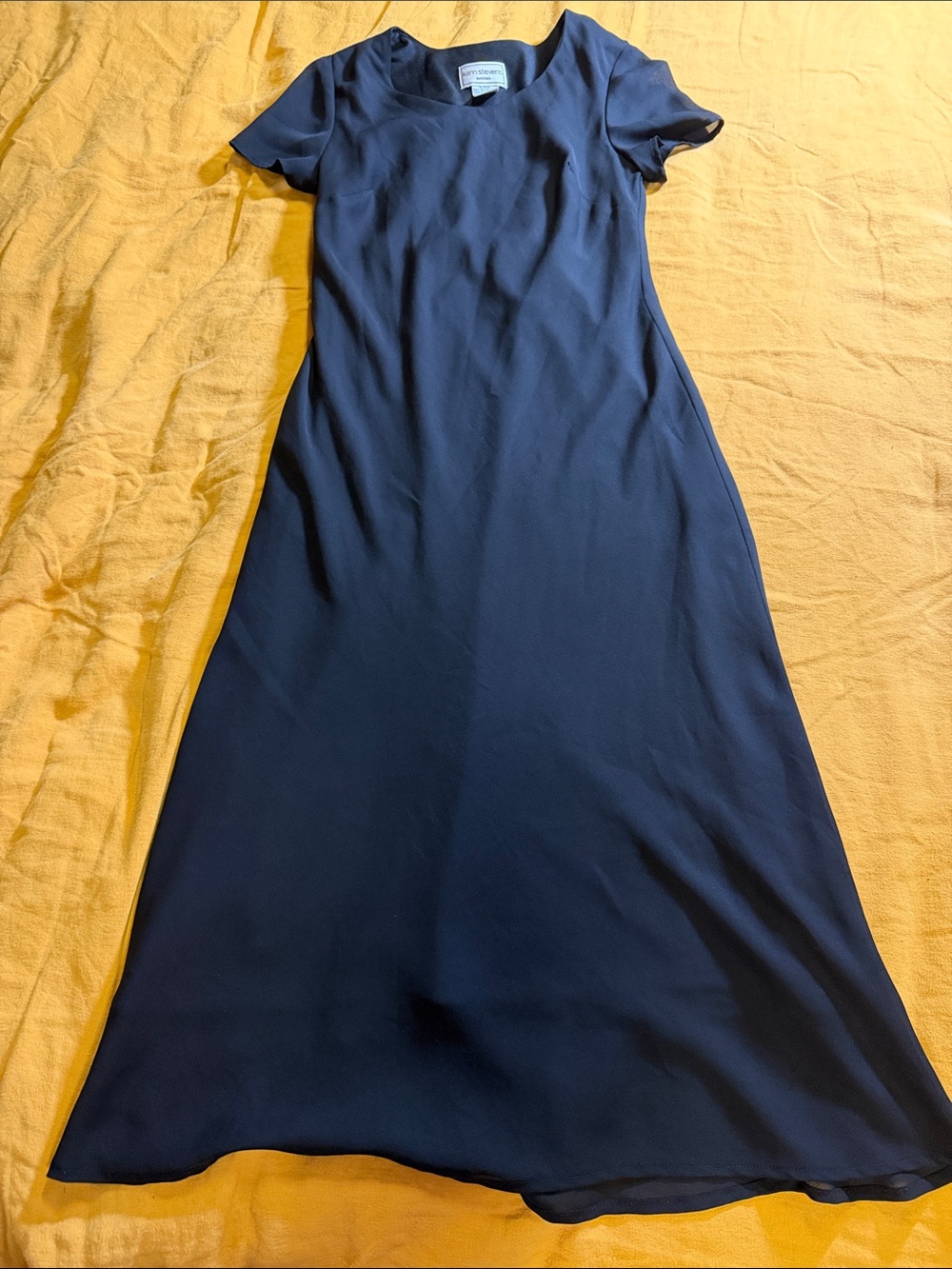 karin stevens Navy Short-Sleeve Maxi Dress
